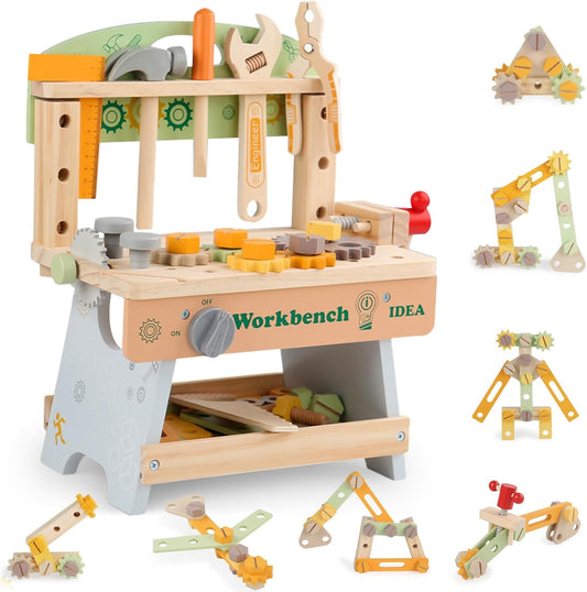 Wooden Kids Tool Bench – DIY Simulation Repair Play Set for Boys & Girls Ages 3–5 | Educational Montessori Gift