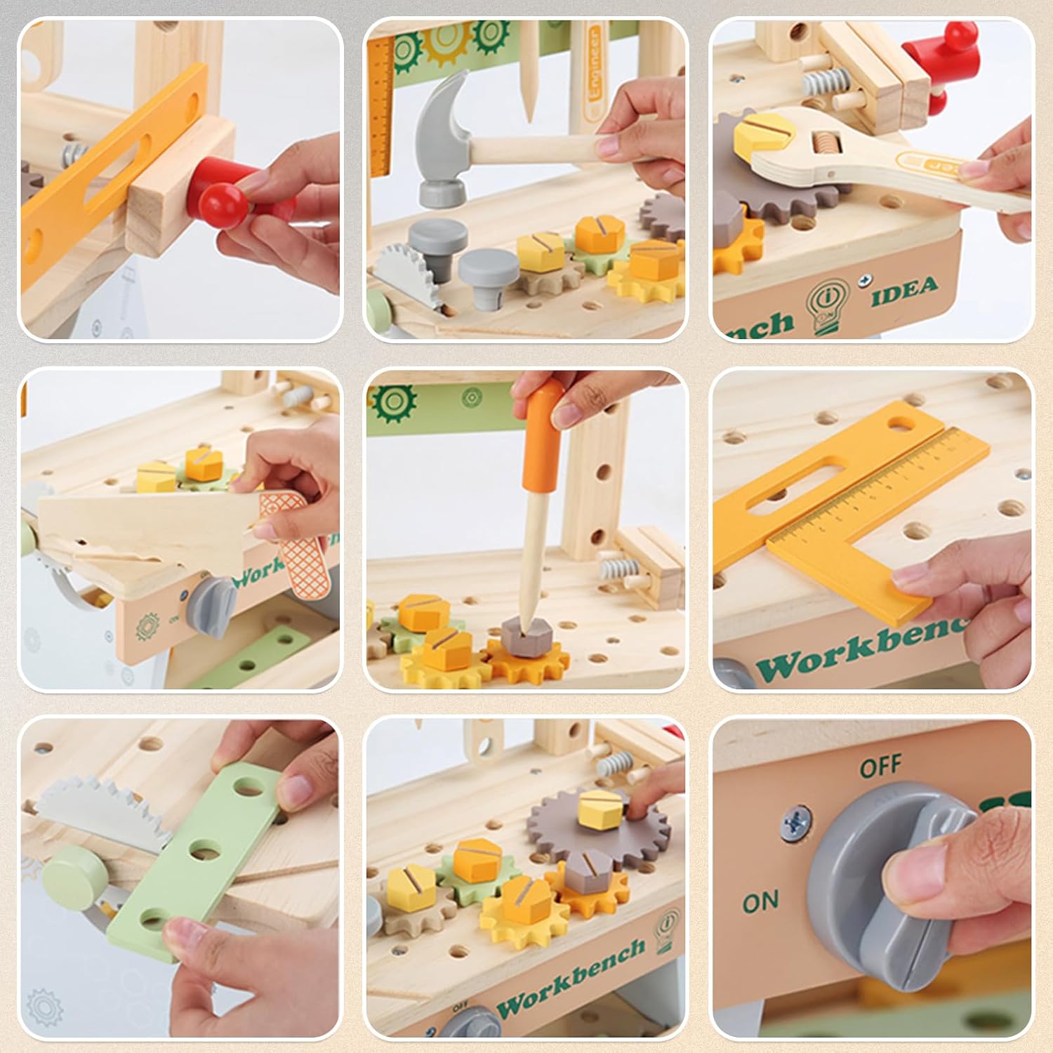 Wooden Kids Tool Bench – DIY Simulation Repair Play Set for Boys & Girls Ages 3–5 | Educational Montessori Gift