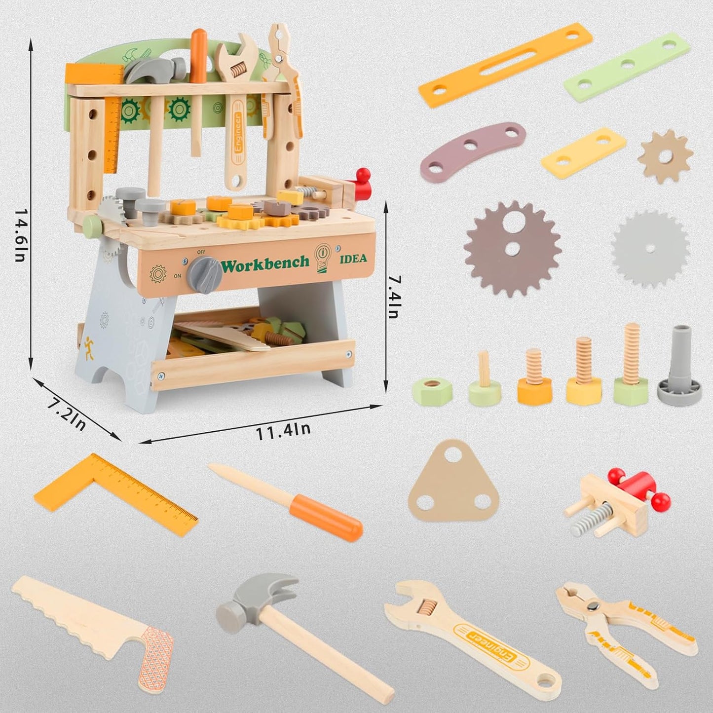 Wooden Kids Tool Bench – DIY Simulation Repair Play Set for Boys & Girls Ages 3–5 | Educational Montessori Gift