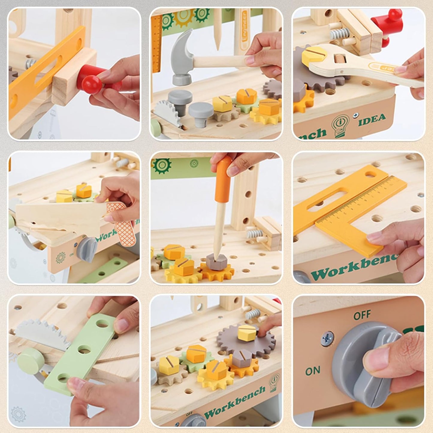 Wooden Kids Tool Bench – DIY Simulation Repair Play Set for Boys & Girls Ages 3–5 | Educational Montessori Gift