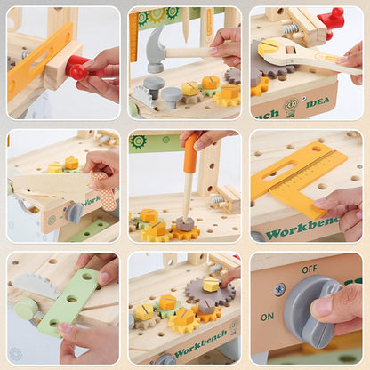 Wooden Kids Tool Bench – DIY Simulation Repair Play Set for Boys & Girls Ages 3–5 | Educational Montessori Gift