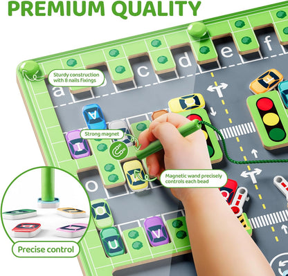 Magnetic Alphabet Maze Puzzle – Montessori Fine Motor Skill Toy for Preschool Learning | Valentine’s Day Gift for Boys & Girls