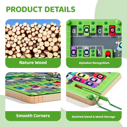 Magnetic Alphabet Maze Puzzle – Montessori Fine Motor Skill Toy for Preschool Learning | Valentine’s Day Gift for Boys & Girls