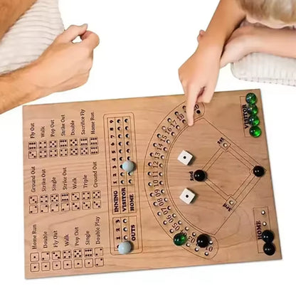 Baseball Dice Battle Game – Interactive Wooden Board with Marbles | Fun Sports Table Toy for Kids & Adults
