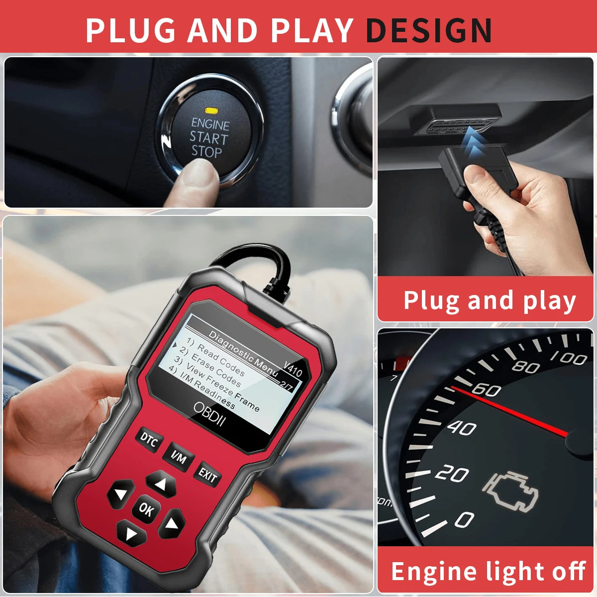 🚗 Universal OBD2 Car Diagnostic Scanner – Code Reader for All Vehicles Since 1996