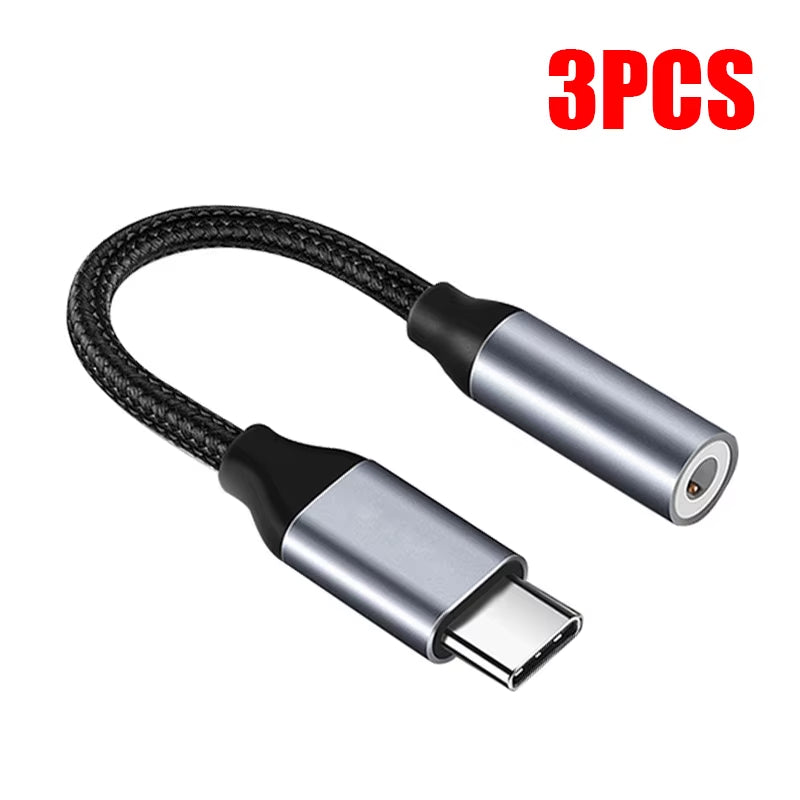 USB Type C to 3.5Mm Aux Adapter Type-C 3 5 Jack Audio Cable Earphone Cable Converter for Iphone 15 Samsung Galaxy S24 S23 Ultra
